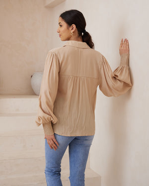 Maya Bohemian Blouse - Champagne - Style House Fashion