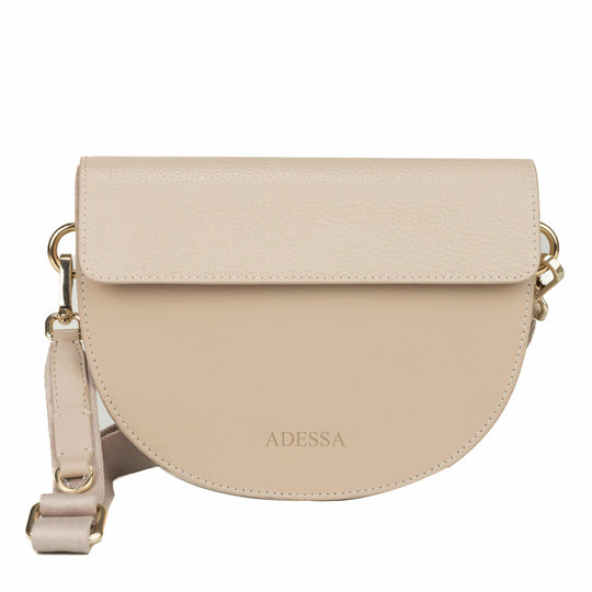 Adessa Barcelona Genuine Leather Handbag - Nude