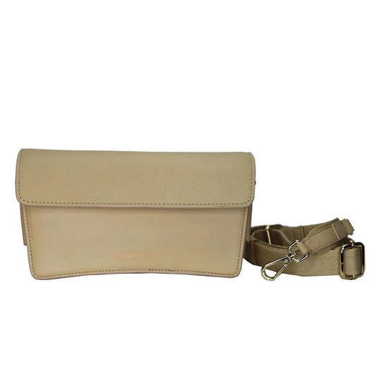 Adessa Biella Genuine Leather Handbag - Latte
