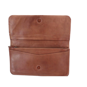 
            
                Load image into Gallery viewer, Aleks Genuine Leather Clutch Bag - Cognac - Style House Fashion
            
        
