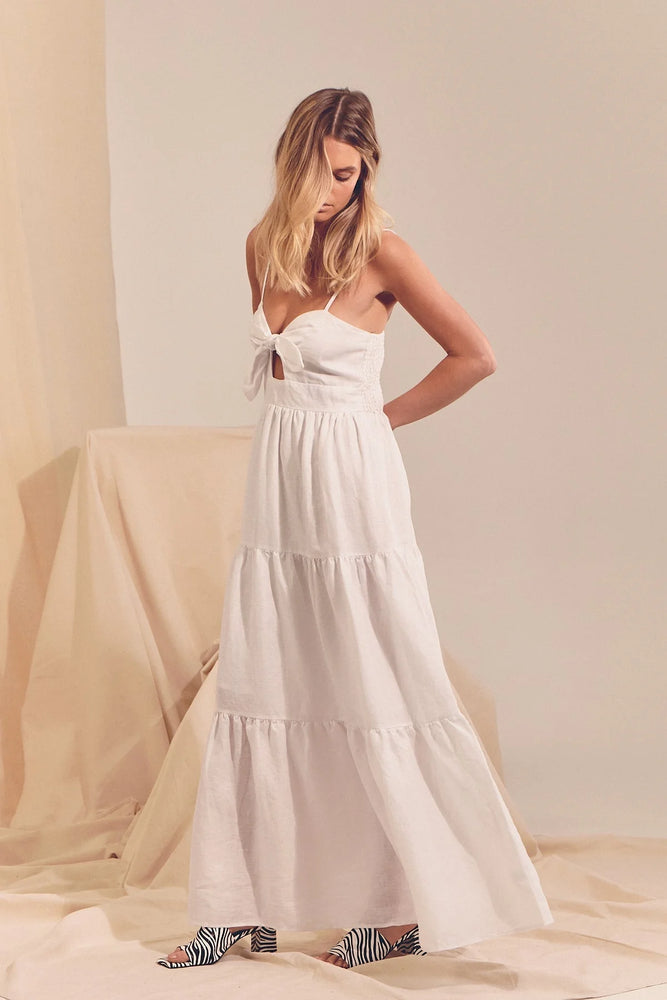 Bambi Maxi Dress jaase statement white Bambi Maxi Dress - White Linen Collection Style House Fashion