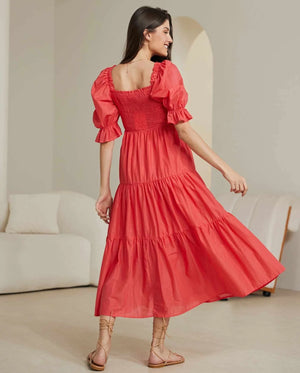 Charlotte Midi Dress - Ruby Red Style House Fashion