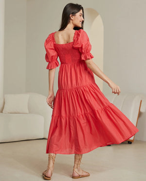 
            
                Load image into Gallery viewer, Charlotte Midi Dress - Ruby Red Style House Fashion
            
        