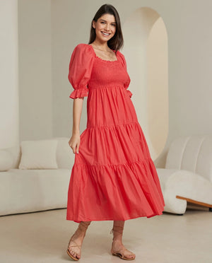 Charlotte Midi Dress - Ruby Red Style House Fashion