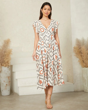 Chrissie Midi Dress - Tuscany - Style House Fashion Iris Maxi