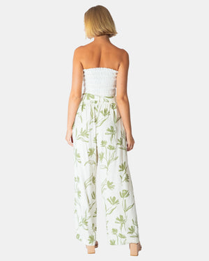
            
                Load image into Gallery viewer, Ebby Shirred Cotton Bandeau - White Iris Maxi
            
        