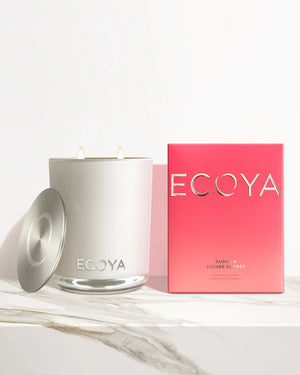 Ecoya Guava & Lychee Sorbet Deluxe Madison Candle 830g Ecoya