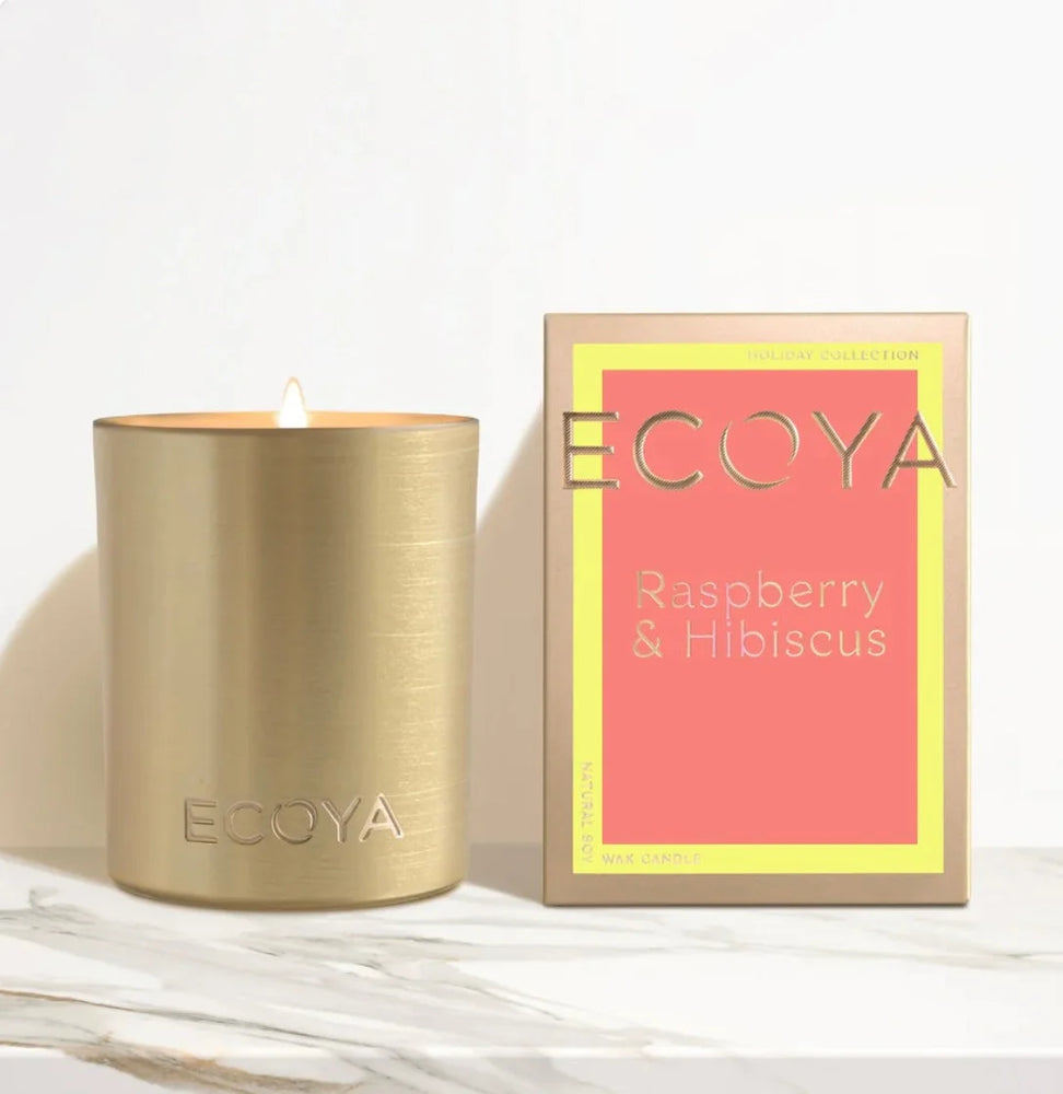 Ecoya Raspberry & Hibiscus Goldie Candle 460g - Style House Fashion