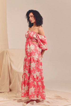 Eden Linen Maxi Dress - Hawaii Rose Collection - Style House Fashion