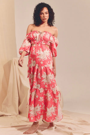 Eden Linen Maxi Dress - Hawaii Rose Collection - Style House Fashion