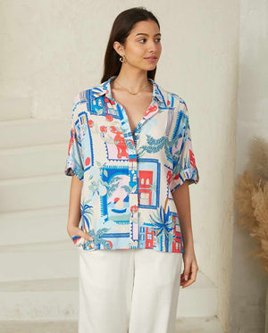 Elsie Shirt Blouse - Hamilton - Style House Fashion Iris Maxi
