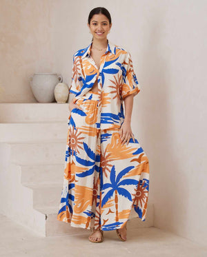 Elsie Shirt Blouse Top - Cosmic Sunset - Style House Fashion Iris Maxi