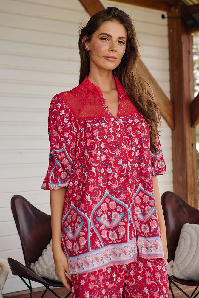 Florence Top Blouse - Ruby Rouge Collection Jaase