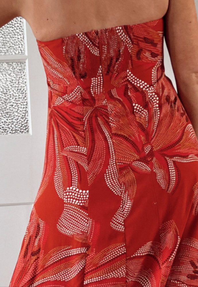 Jaase Kingsley Maxi Dress with Strapless Bodice A-line - Hibiscus