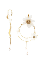 Franck Herval Marguerite Mother Of Pearl Shell Statement Earrings