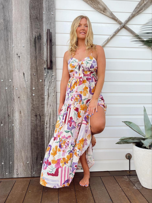 Jaase Bambi Maxi Dress with Adjustable Strap Shirred Back - Sweet Lilly - Style House Fashion Jaase Jaase Jaase Jaase