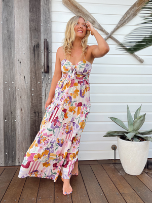 Jaase Bambi Maxi Dress with Adjustable Strap Shirred Back - Sweet Lilly - Style House Fashion Jaase Jaase Jaase Jaase