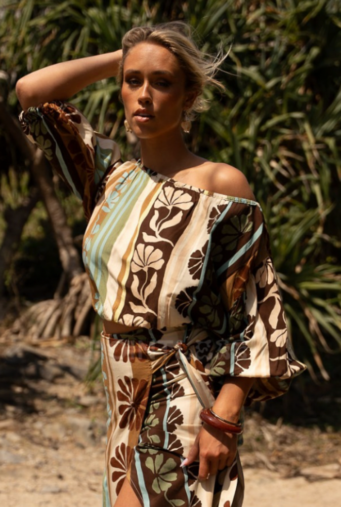 Jaase Elka Off Shoulder Top - Cacao Mist - Style House Fashion Jaase Jaase