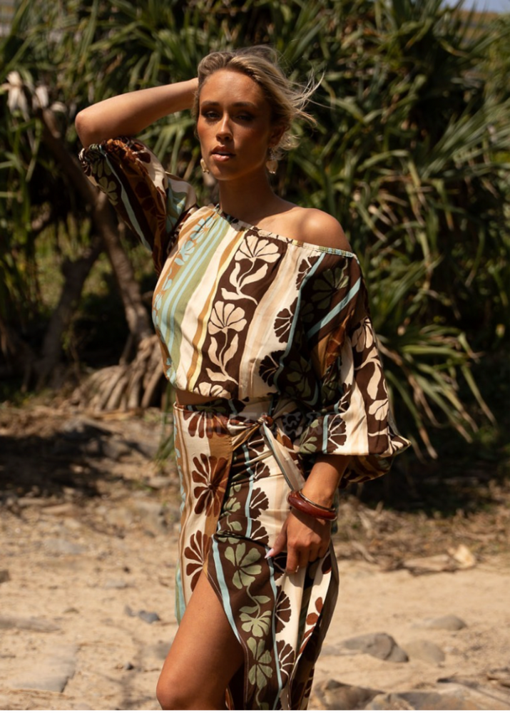 Jaase Elka Off Shoulder Top - Cacao Mist - Style House Fashion Jaase Jaase