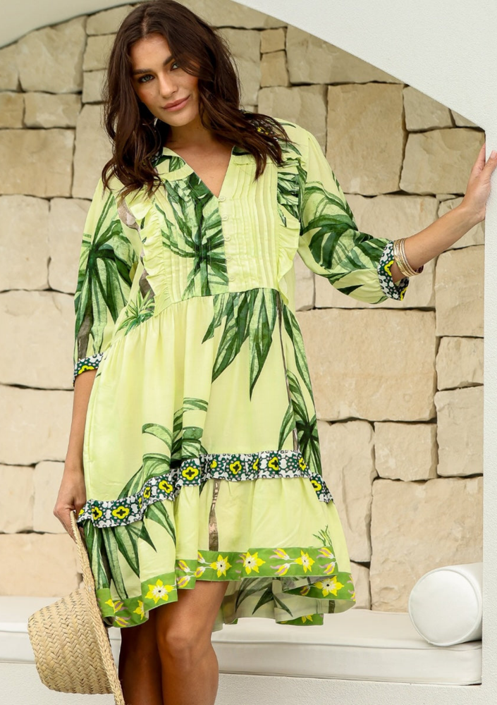 Joop & Gypsy Kelly Mini Dress V Neck Pockets - Palm Coast - Style House Fashion