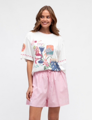 Label Of Love Martini Club Oversized Vintage T-Shirt