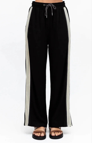 Label Of Love Racer Pants Striped Drawstring Waist Straight Leg