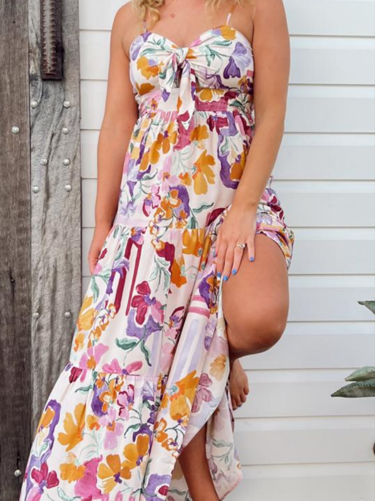 Jaase Bambi Maxi Dress with Adjustable Strap Shirred Back - Sweet Lilly - Style House Fashion Jaase Jaase Jaase Jaase