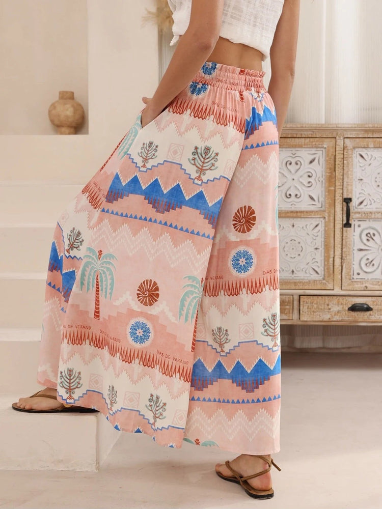 Iris Maxi Palazzo Pants with Drawstring Waist Wide Leg - Leia Iris Maxi