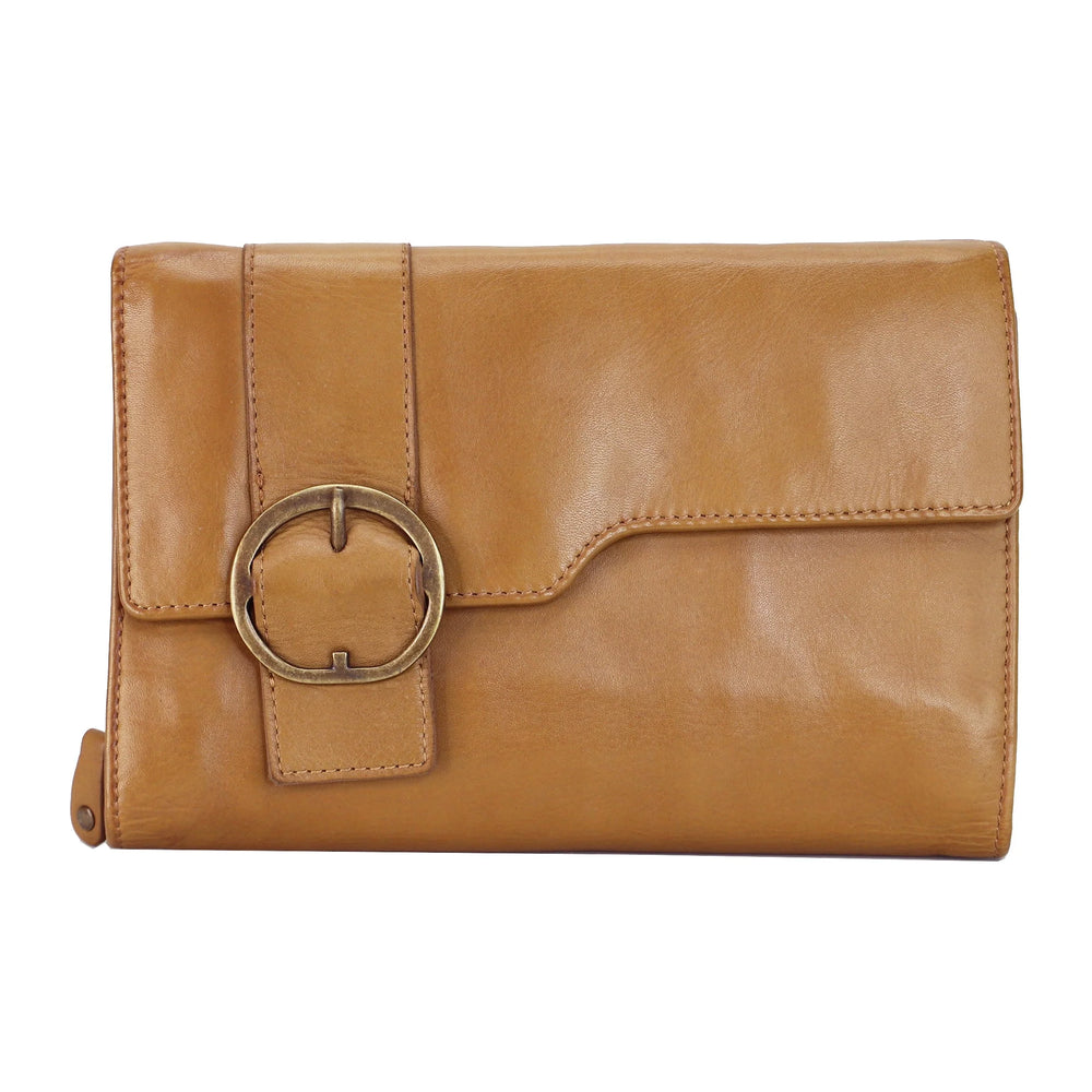 Ishani Genuine Leather Clutch Wallet - Tobacco Kompanero