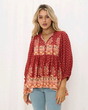 Janie Blouse Top - Ruby Collection Style House Fashion