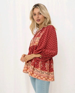 Janie Blouse Top - Ruby Collection Style House Fashion
