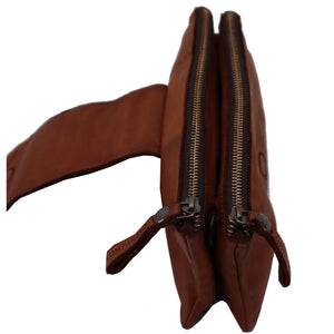 
            
                Load image into Gallery viewer, Jonah Genuine Leather Sling Clutch Wallet - Cognac Kompanero
            
        