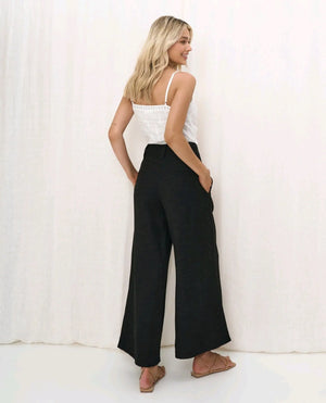 Joplin Silk Linen Pants - Black Style House Fashion