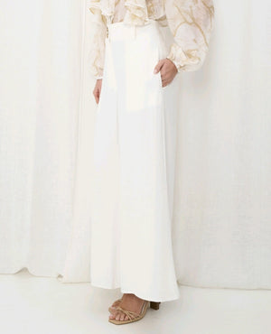 Joplin Silk Linen Pants - Cream White Style House Fashion