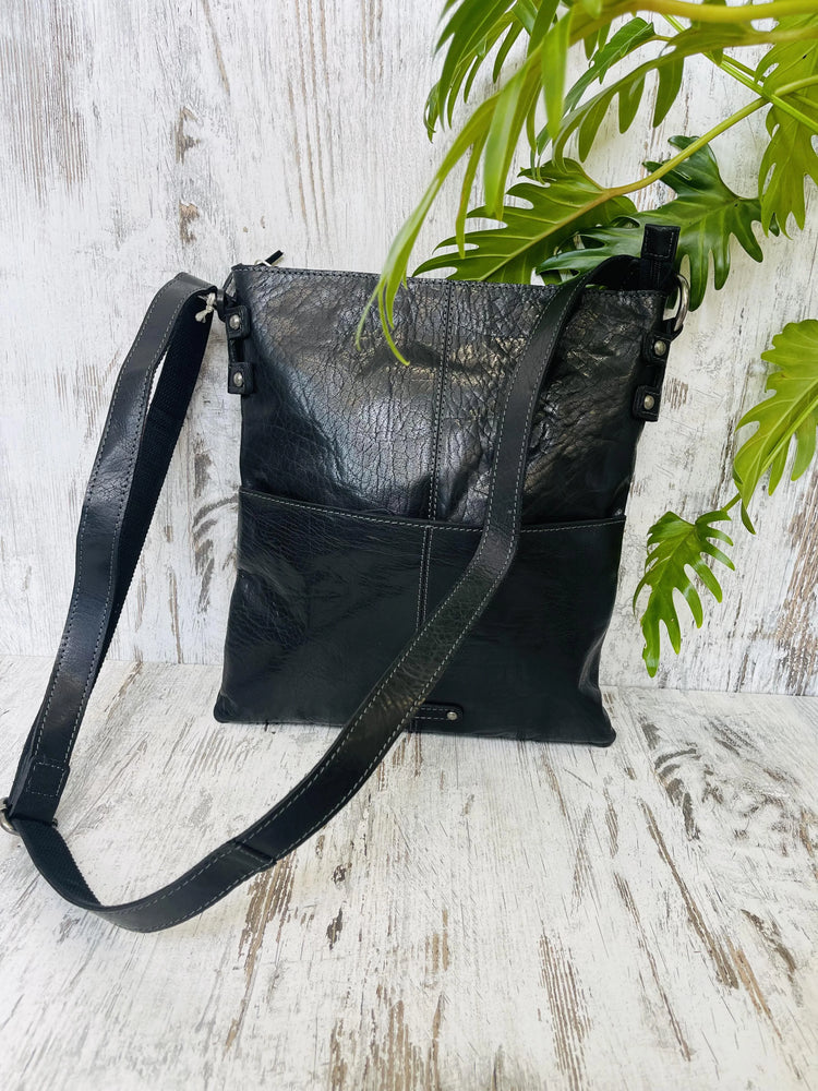 Kate Leather Crossbody Bag - Black Style House Fashion
