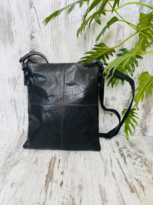 Kate Leather Crossbody Bag - Black Style House Fashion