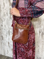 Kimberly Leather Crossbody Sling Bag - Brandy Rugged Hide by Oran Leather