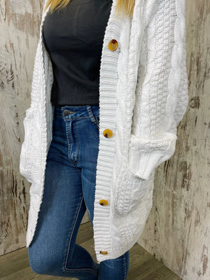 Knitted Cardigan - Cream Style House Fashion