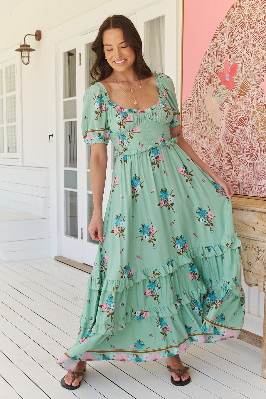 Jaase Moyo Maxi Dress With Sleeve Waist Shell Sleeve Buttoned Pockets - Meribel - Style House Fashion Jaase