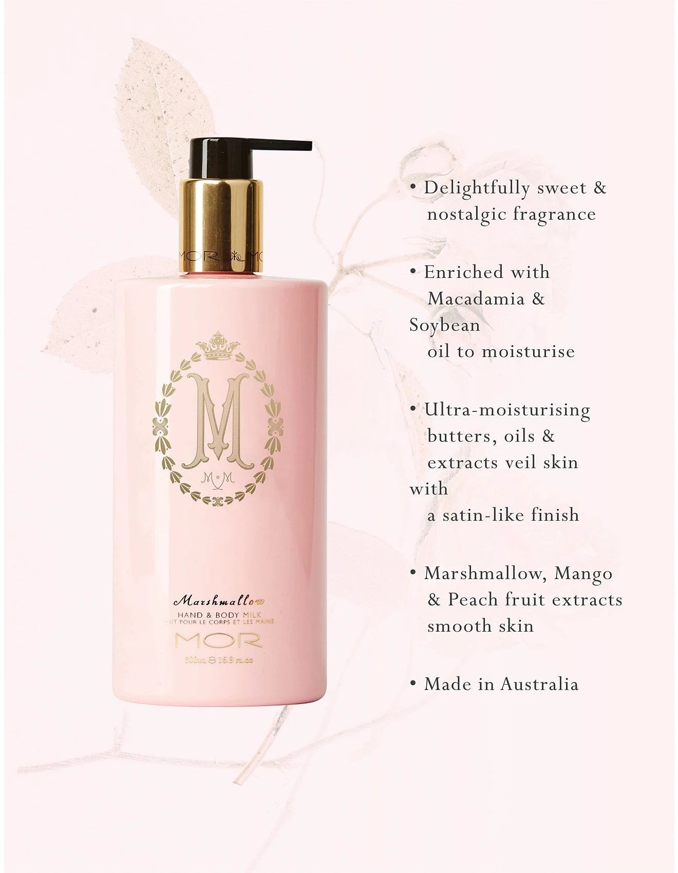 MOR Marshmallow Hand & Body Milk 500ml - Style House Fashion MOR