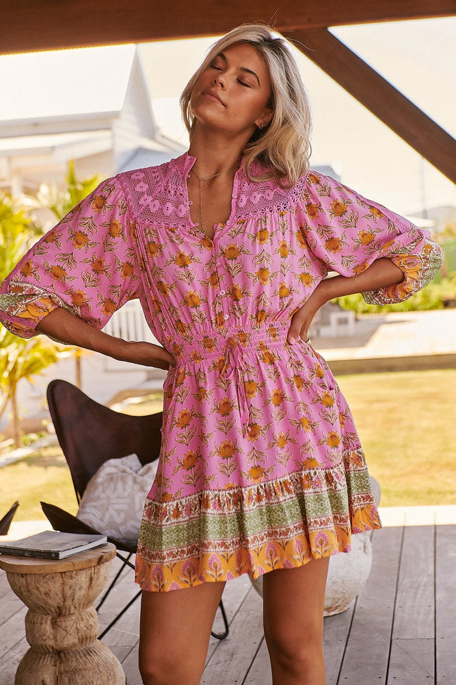 Olivia Mini Dress - Blushing Meadow Collection Jaase