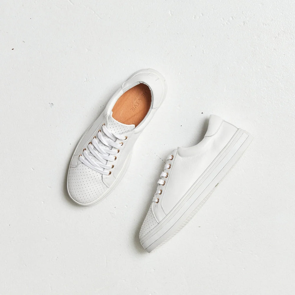 Paradise Leather Sneakers ~ White Alfie & Evie
