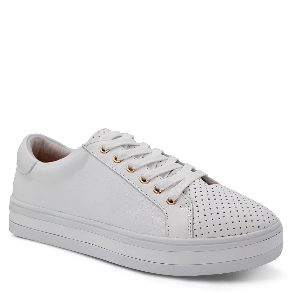 Paradise Leather Sneakers ~ White Alfie & Evie