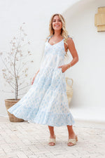Pastel Blue Cotton Midi Dress - Style House Fashion Joop and Gypsy
