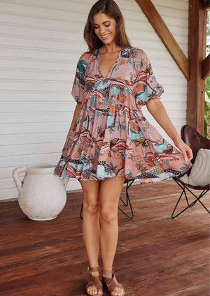 Petal Mini Dress - Lakeside Serenity Collection - Style House Fashion Jaase