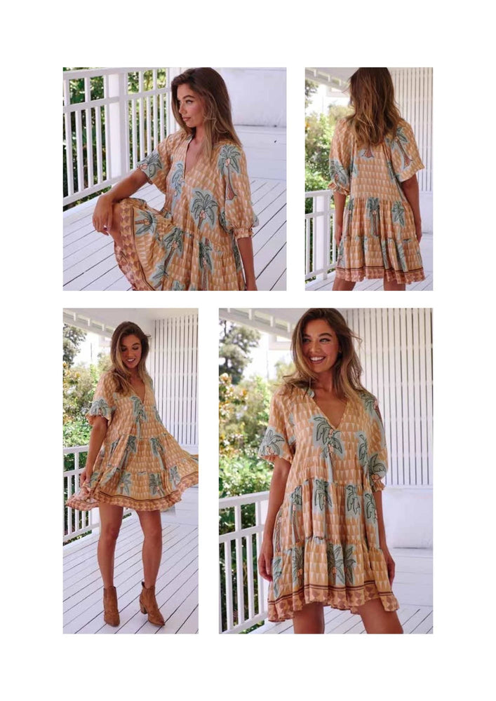 Petal Mini Dress - Sahara Sunset Collection - Style House Fashion Jaase