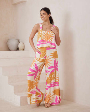 Sammy Jumpsuit - Fuscia Sunset - Style House Fashion Iris Maxi
