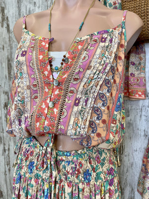 
            
                Load image into Gallery viewer, Tess Drawstring Summer Top - Gypsy Collection Style House Fashion
            
        