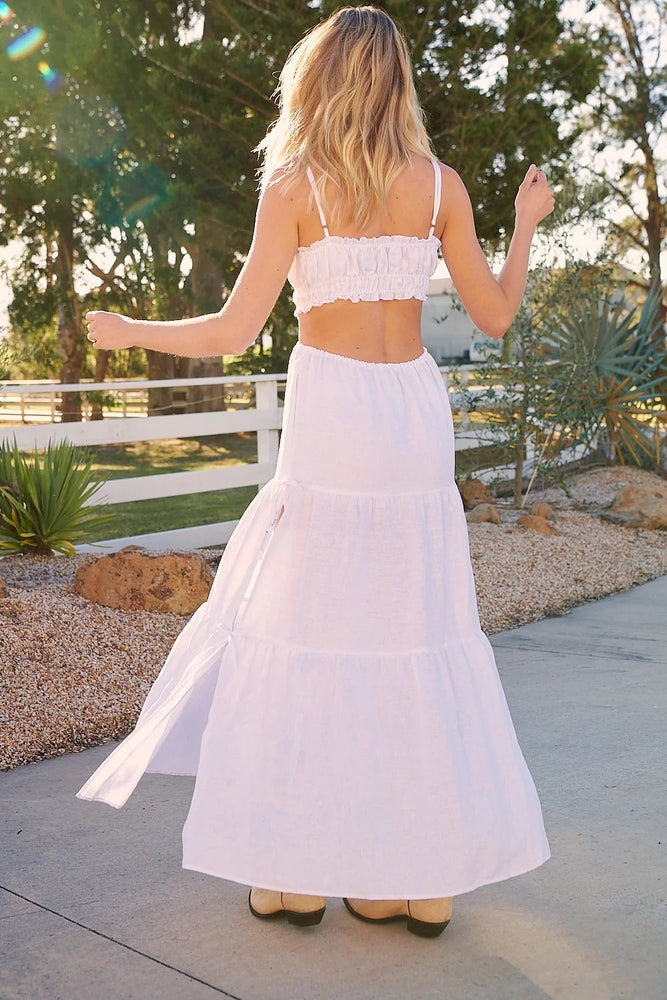 
            
                Load image into Gallery viewer, White Koda Linen Maxi Dress -  Wilder Collection Statement By Jaase
            
        