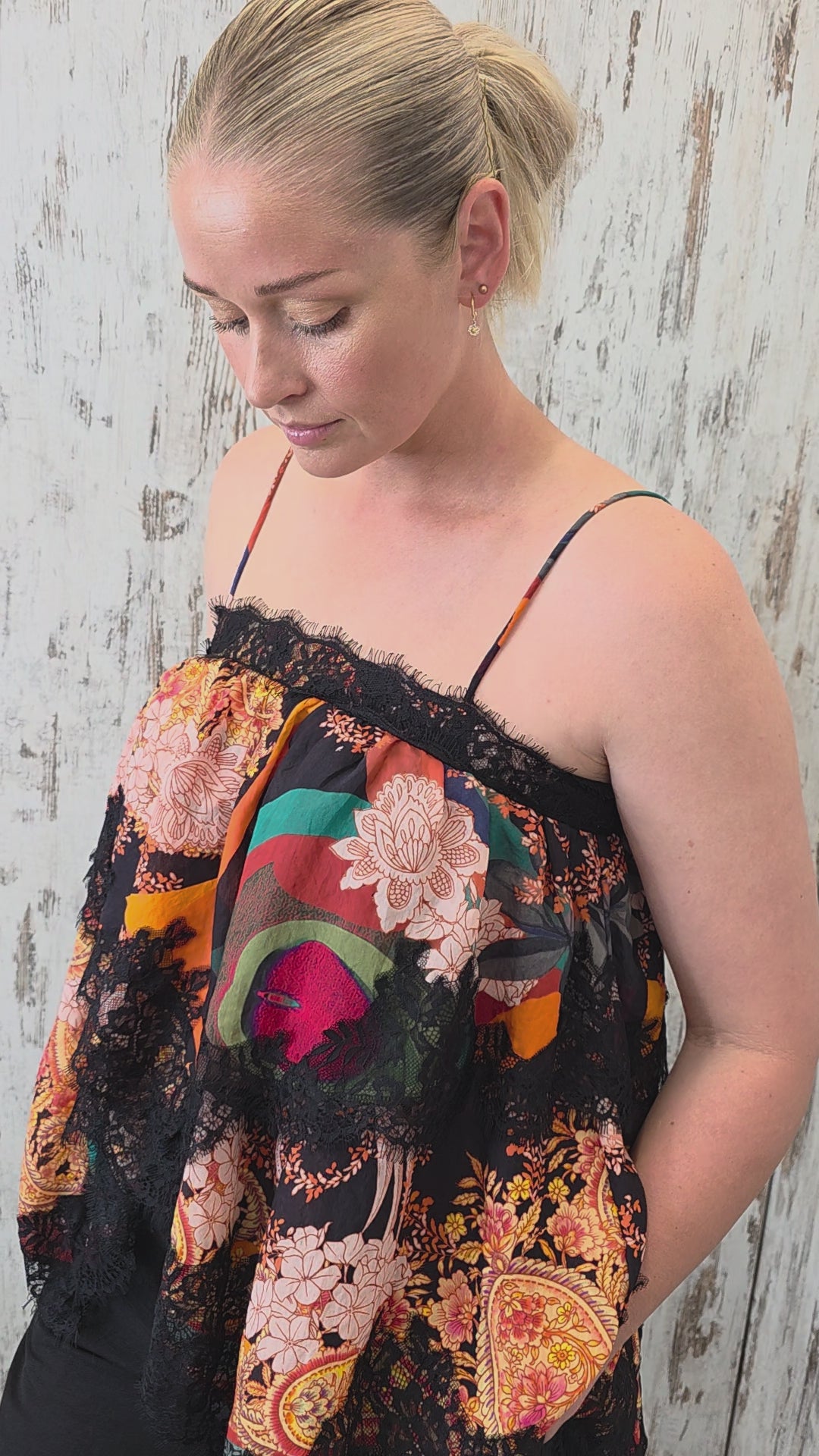 Iris Maxi Mariposa Lace Cami - Noir